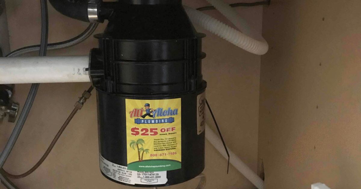 Garbage disposal unit installed under a sink